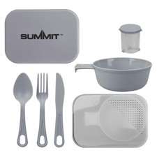 Summit Mess Set Cutlery, Chop Board, Spice Pot Bowl & Mug Grey