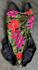 MAXINE OF HOLLYWOOD FLORAL ONE PIECE BATHING SUIT  Size 10