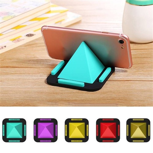 Creative Lazy Phone Holder Colorful Silicone Pyramid Desktop Stand For All - Photo 8 sur 13