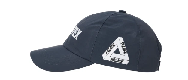 Palace Skateboards Gore-Tex 6-Panel Hat Navy Blue Waterproof Spellout  Tri-Ferg