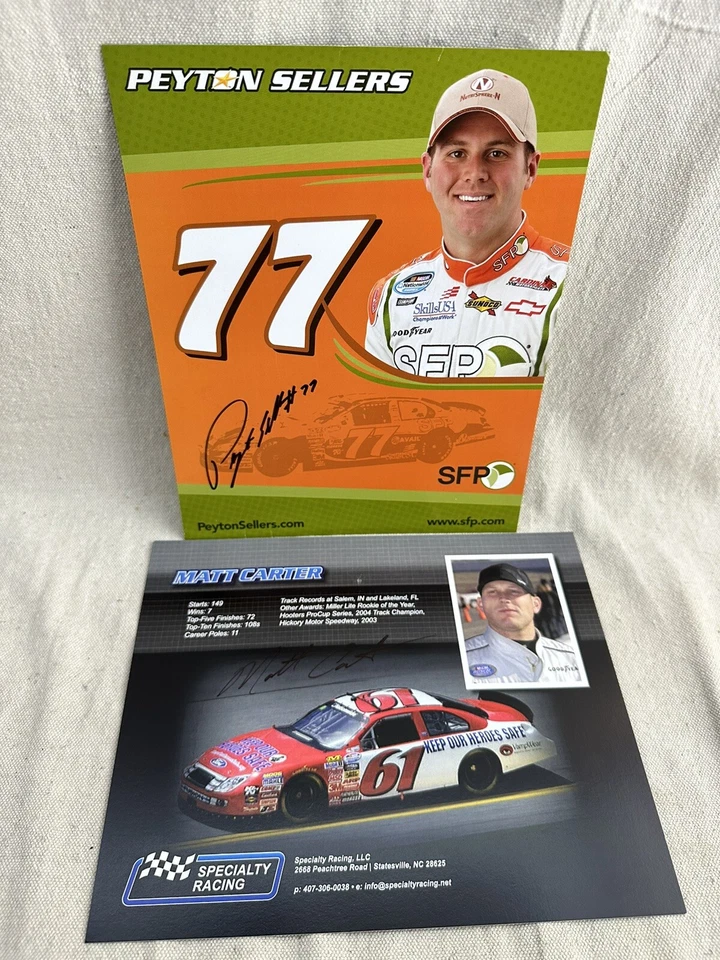 LOTE DE 16 TARJETAS NASCAR HERO firmadas/autografiadas por conductores Foto 3 de 4