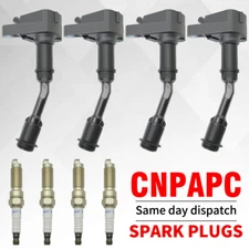 4 UF735 Ignition Coil + 4 Spark Plug for Ford Fusion SE Sedan 4-Door 1.5L Escape