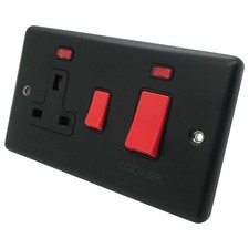 Classic Matt Black Plug Sockets Light Switches Dimmers - Whole Range available