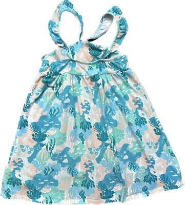 Isaac Mizrahi Toddler Girls Dress Beach/Ocean Theme Graphic Ruffle Strap  3T-4T | eBay
