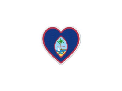 Patch Badge Printed Iron-On Flag Heart GUAM