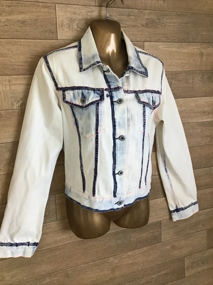 REPLAY DAMAS FUNKY CHAQUETA DE TINTE CORBATA TALLA GRANDE BLANCA/AZUL Foto 2 de 4