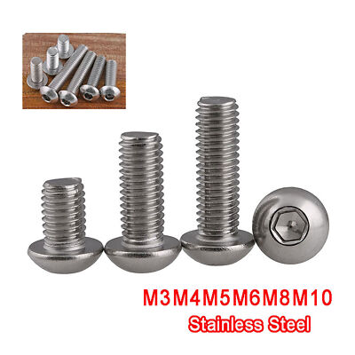 M3 M4 M5 Edelstahl V4A Linsenschrauben mit Innensechskant DIN 7380 Linsenkopf