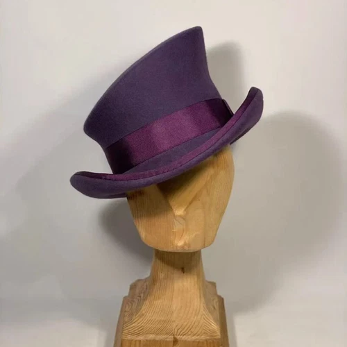 Kaschmir Mütze asymmetrisch Zylinder Unisex Steam Punk Wolle Party Kostüm Magic Cap - Bild 23 von 35