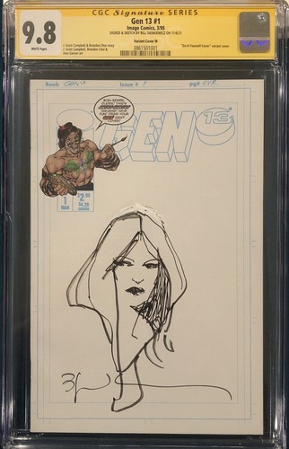 BILL SIENKIEWICZ ORIGINAL Signed Sketch CGC 9.8 SS GEN 13 #1 Comic Book