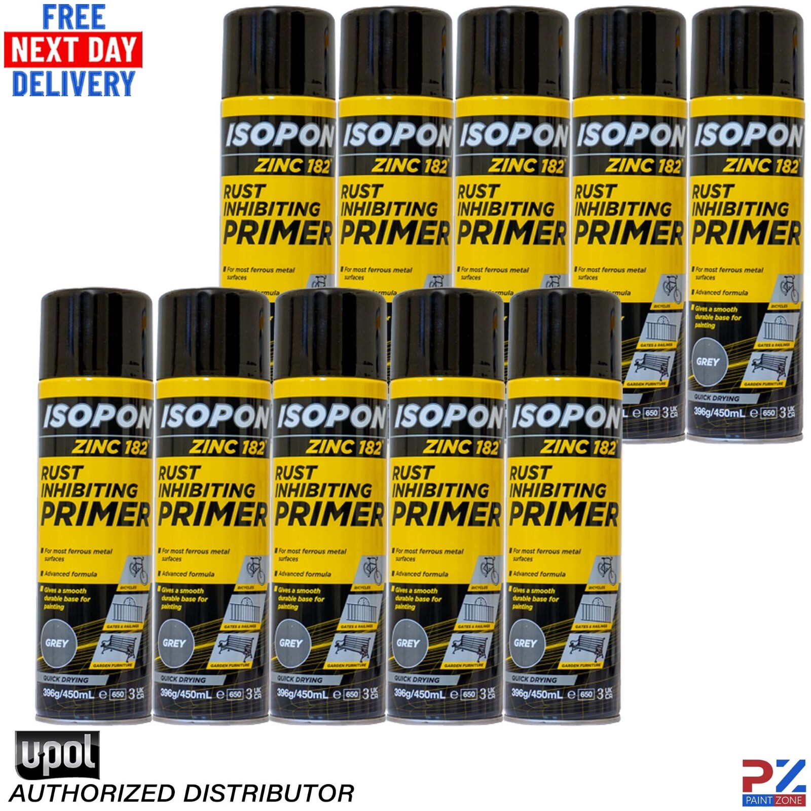 Isopon Isopon Zinc 182 Anti-rust Primer - 450ml - Z182/AL - Image 16