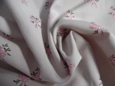 COTTON/RAYON BROCADE~EMB. FLORAL/PINK ON CREAM~18"x29"~TRUNK LINING~BOX COVER