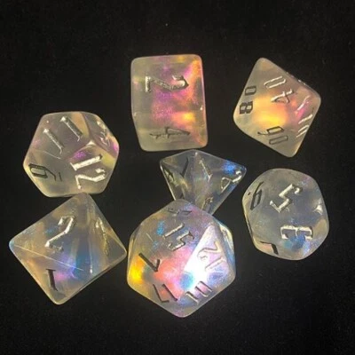 Poly Dice Set - Chaos Crystal / Dungeons & Dragons Rainbow RPG D&D DND