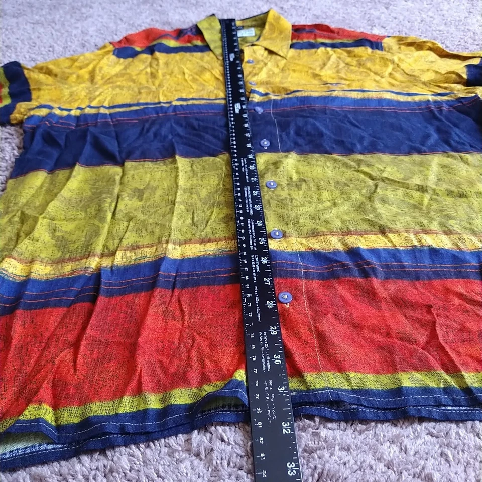 Georg Roth Of Germany Colorblock Congo Short Sleeve Button Shirt ~Size L Striped - Image 4 of 4