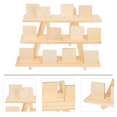  Wooden Nail Color Board Salon Supply Card Display Stand Thread