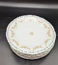 Set/6 Antique Charles Field Haviland Limoges 8.75" Luncheon Plates Pink...