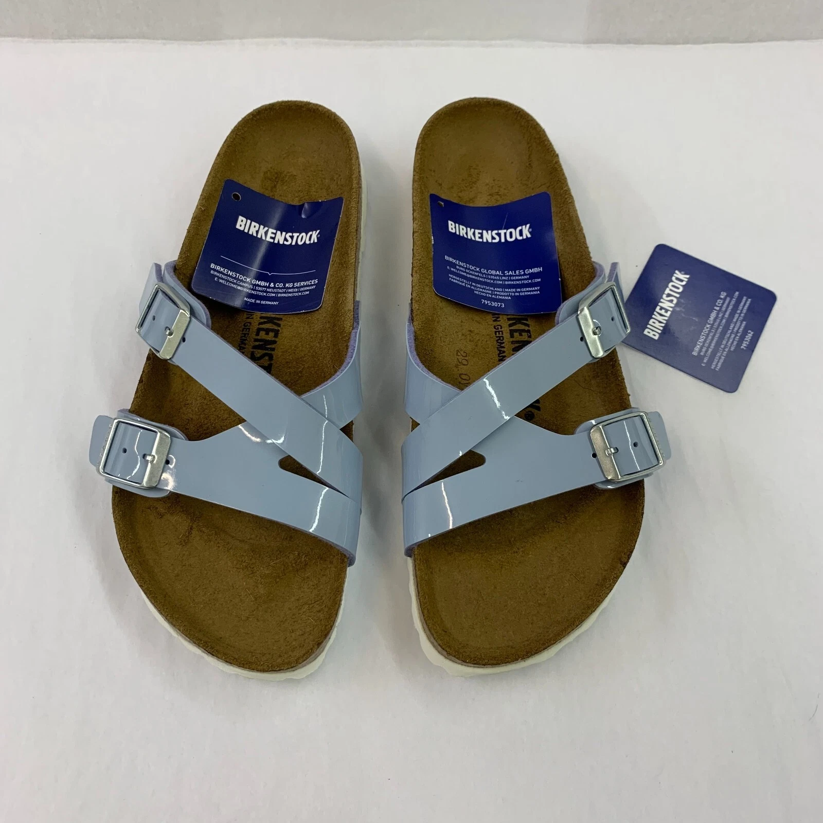 NEW BALANCE Birkenstock nuovo senza scatola Yao Balance Patent colomba blu Birko Flor Nar taglia a scelta