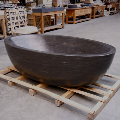 Iris Naturstein Badewanne Freistehend Blaustein Traumbad Design 200x100x53 Ebay