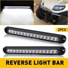 2x White Waterproof Truck Trailer Stop Turn Tail Reverse Backup 15-LED Light Bar