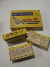 Vintage General Electric Power Mite M2 Flashbulbs 10 Bulbs  Box