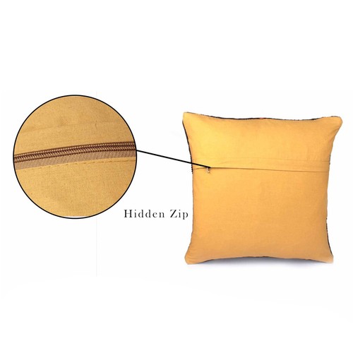 Indian Handwoven 5 Set of 45 cm Wool Jute Pillow Cover, Decorative Sofa Cushions - Picture 7 of 8