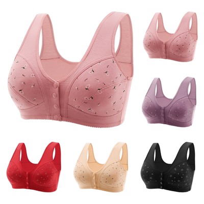 Underwear Women's Sleep Gathering Front Buckle Without Steel Ring Vest Bra