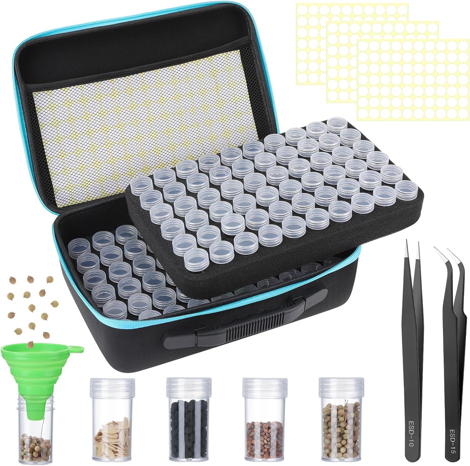 120-Slot Seed Storage Organizer Box – Durable Plastic Case for Easy Seed Sorting