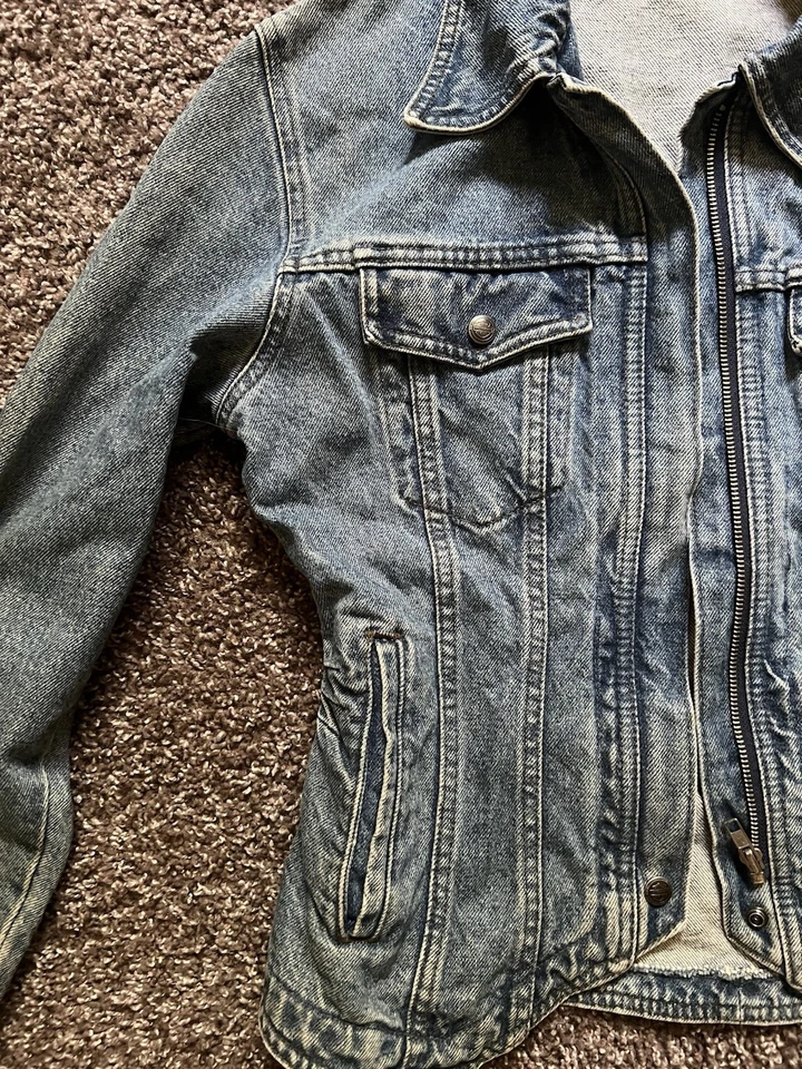 Harley Davidson Embroidered Jacket Women Blue Denim XS Jean By Biker Blues - Image 2 of 4