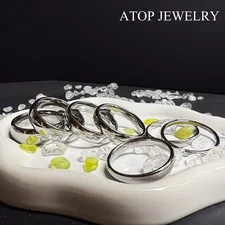 Tungsten Carbide Silver White Polish Dome Wedding Band Ring ATOP Men's Jewelry