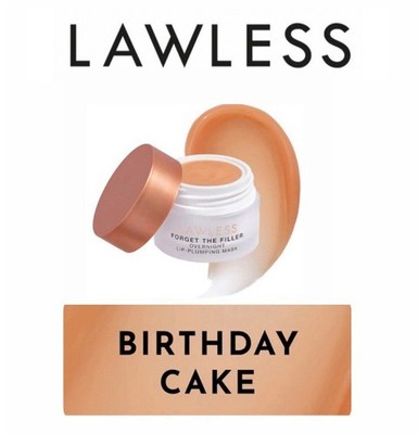 LAWLESS Forget the Filler Overnight Lip Plumping Mask BIRTHDAY CAKE - New in Box