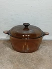 Pyrex Visions Amber Dutch Oven 4.5L Stock Pot Corning USA Brown 5Qt Vision Ware