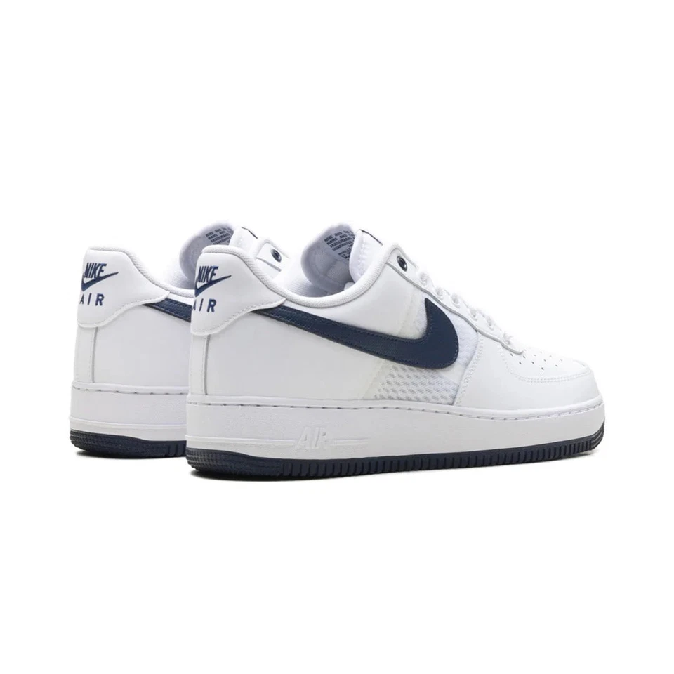 Nike Air Force 1 Low SE Nylon Swoosh White Black Trainers IH4452-100 - Image 4 of 4