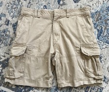 Polo Ralph Lauren Cargo Shorts Mens 38 Beige Long Baggy Fit 100 Cotton Y2K