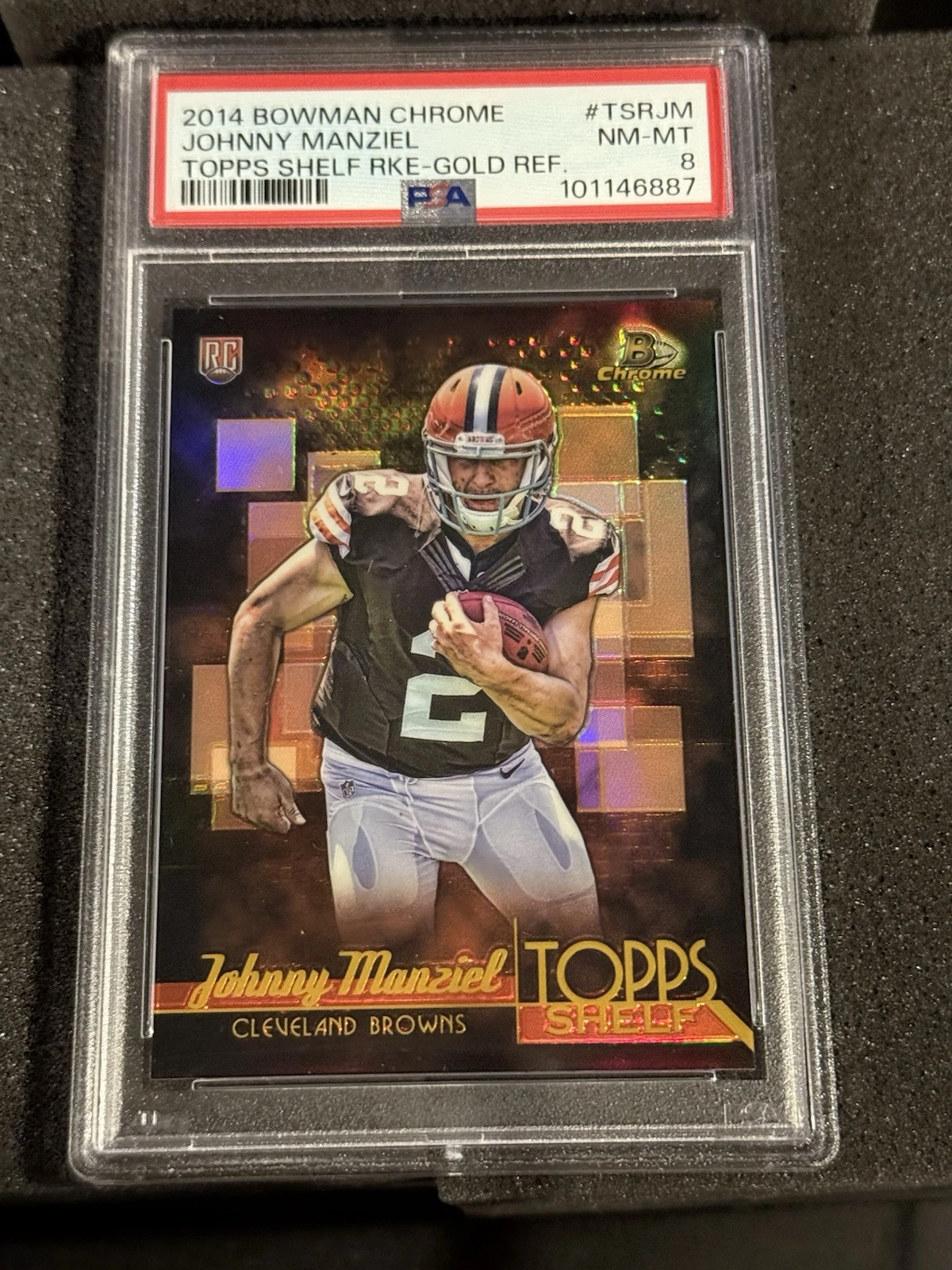 Johnny Manziel Bowman Chrome Topps Shelf Rookie #TSRJM Gold Refractor