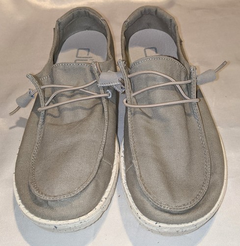 Mocassini Hey Dude Wendy grigi slip on casual scarpe leggere donna taglia 7 - Foto 3 di 8