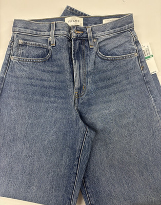 Frame Women's The Bubble Medium Wash Westbury Baggy Non-Stretch Jeans US Size 24