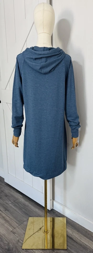 Title Nine Women Size M Blue Hooded Sweatshirt Dress Athletic Camping Hiking - Image 3 of 4