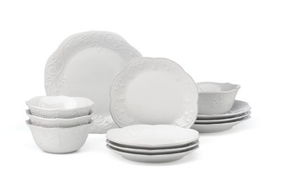 Lenox French Perle 12 Piece White Dinnerware Set Casual to Formal Dining