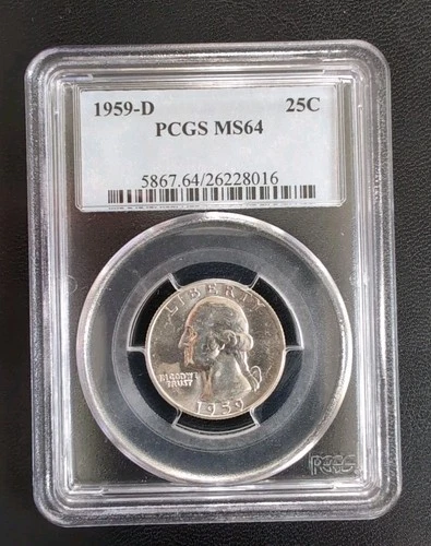1959 D 25c Silver Washington Quarter PCGS MS 64 #7115