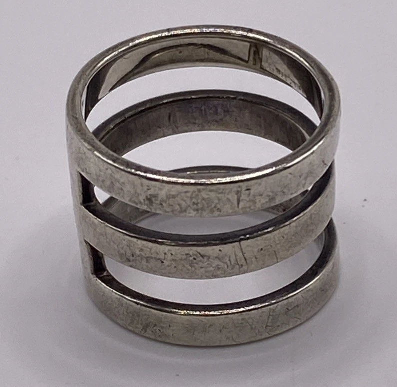 Silpada Sterling Silver Contemporary Art Wide Triple Band Ring Sz10 R3135 - Image 2 of 4