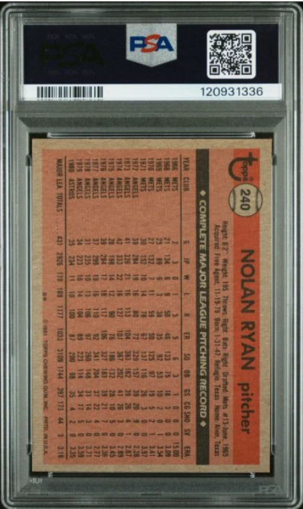 1981 Topps Nolan Ryan HOF cartão de beisebol assinado PSA 7 PSA/DNA certificado autografado 10 - Imagem 4 de 4