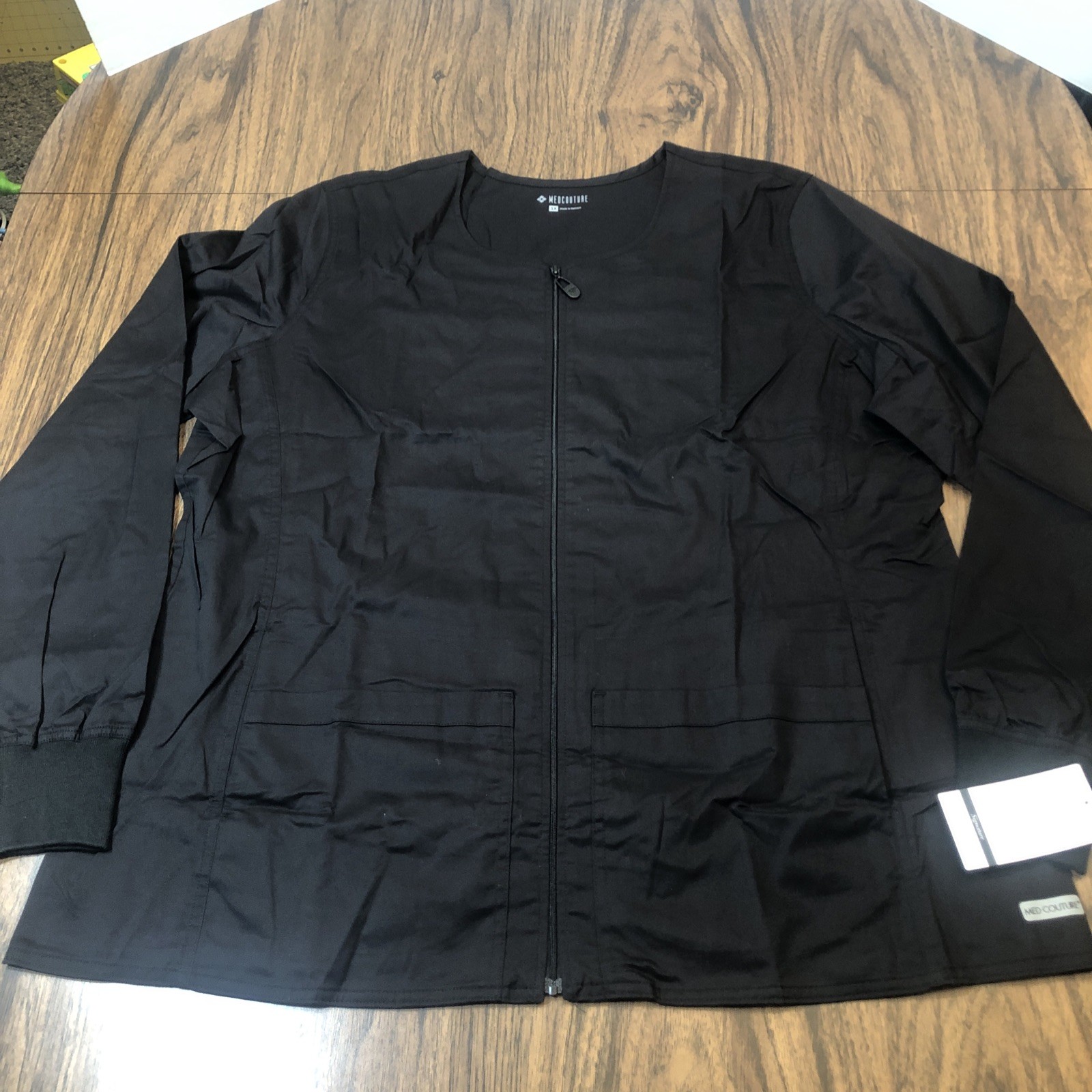 MedCouture Medical Scrub Jacket Womens 3X Stretch Full Zip P