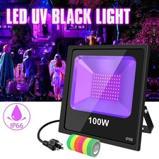 100W LED UV Black Light For Halloween XMAS Glow Party Stage DJ Club Floodlight