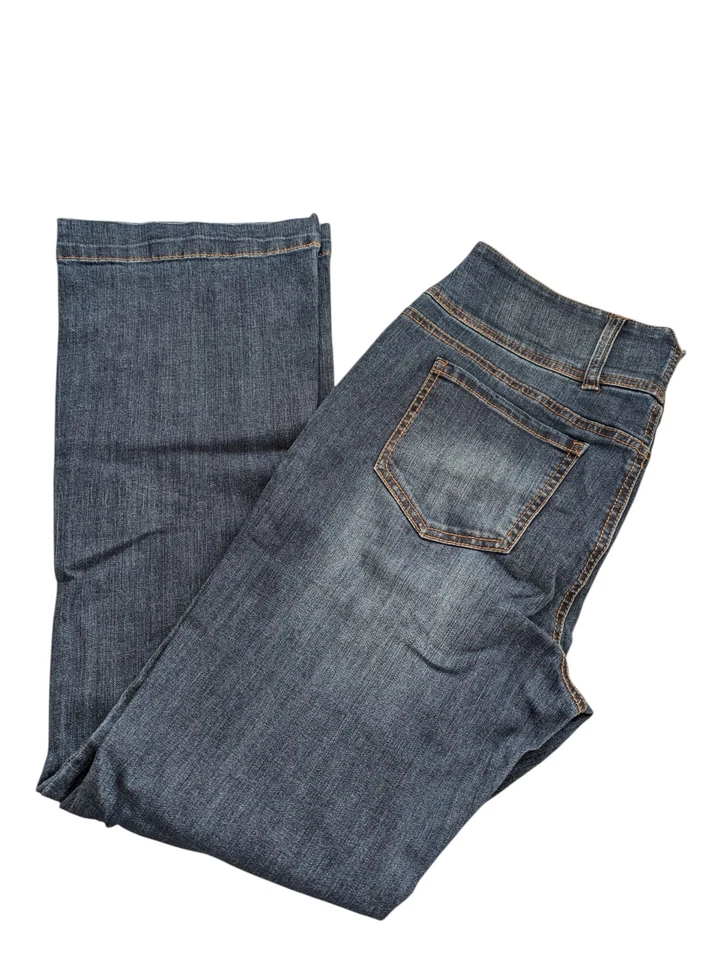 Jeans bootcut Catherine Malandrino novo com etiquetas feminino tamanho 14 lavagem escura  - Imagem 2 de 4