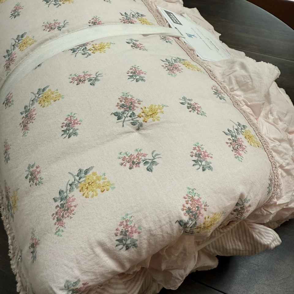 COLCHA DE CERÁMICA GRANERO NIÑOS FLOR DE VERA COMPLETA/REINA ROSA VOLANTES RAYAS FLORALES Foto 4 de 4