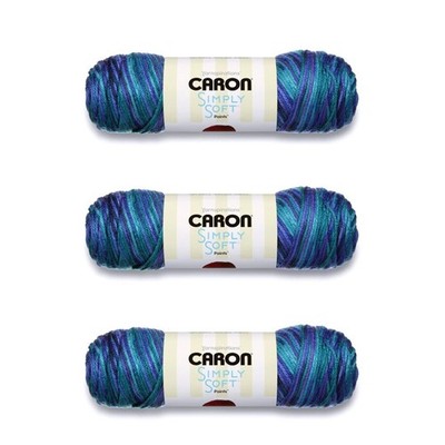 Caron Simply Soft Oceana Paints Yarn - 3 Pack of 141g/5oz - Acrylic - 4 Medium (