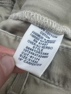 Vintage Polo Jeans Ralph Lauren Carpenter Pants Men's 31x32 Khaki