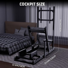 Hottoby Racing Simulator Cockpit 4080Auminum With Monitor Stand Fit Thrustmaster