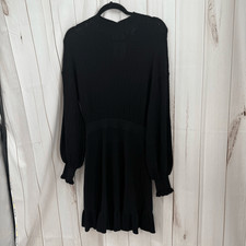 Sezane Women’s Small Black Robe Carlie Longsleeve Dress New