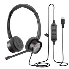 USB Headset with Mic for PC, Computer Headset with Microphone Noise Canceling...