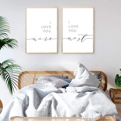 I Love You More I Love You Most Wall Decor Loving Quotes Canvas Wall Art Abov...